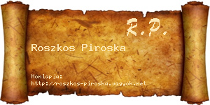 Roszkos Piroska névjegykártya