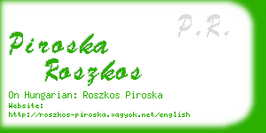 piroska roszkos business card